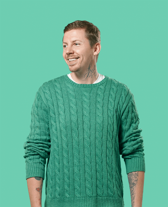 Aguulp founder Professor Green smiling