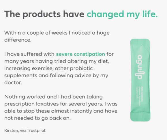 aguulp probiotic - helping with symptoms of constipation